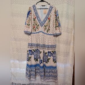 Bloomchic Women's V Neck Flowy Summer Spring Dress Size 18 20 2x